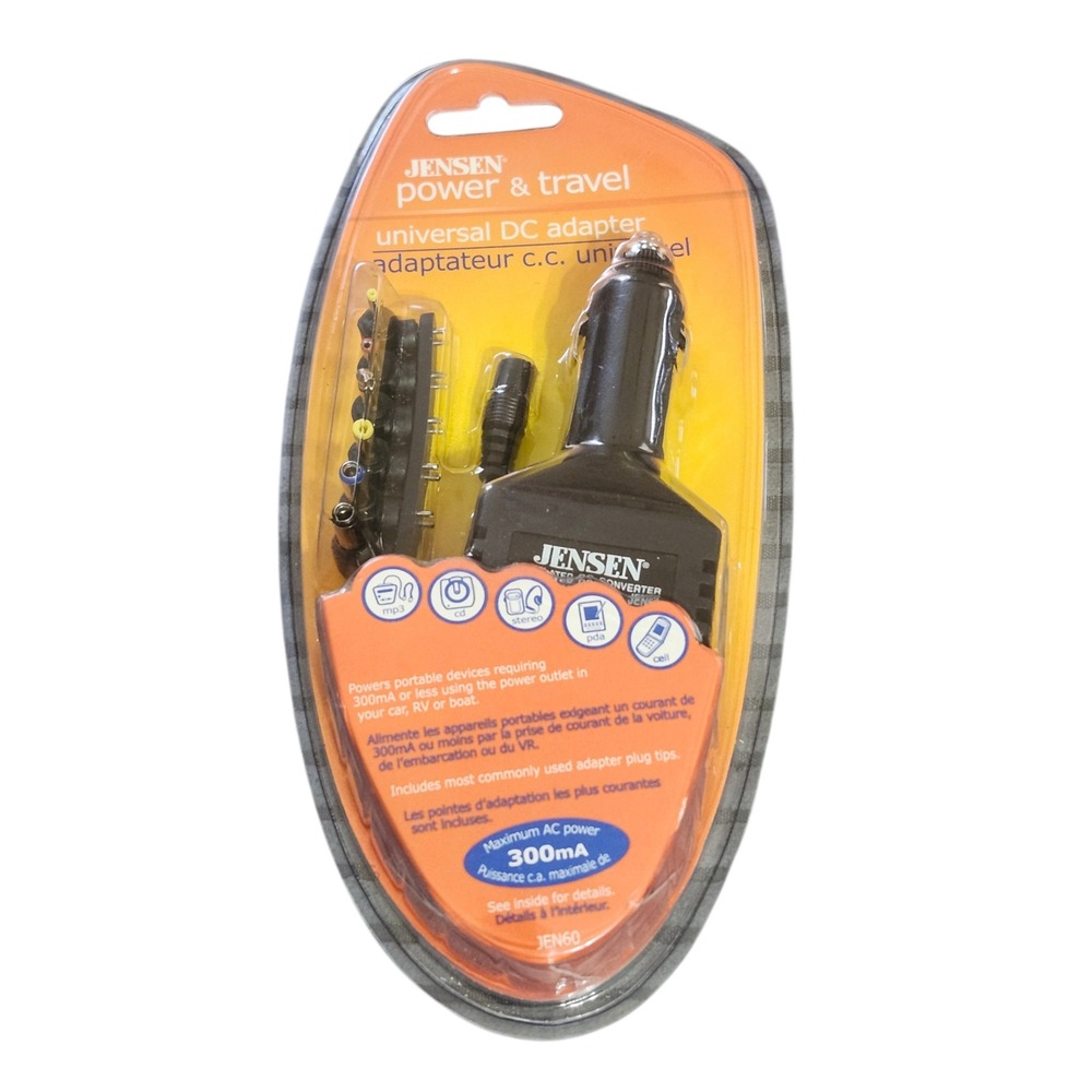 Jensen Power & Travel Universal DC Adapter Car RV Boat Charger 300mA JEN60 NIP